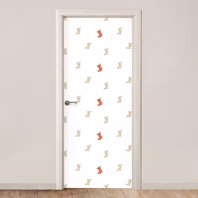 Deursticker - Illustratie - Kerstsokken - Wit — 1