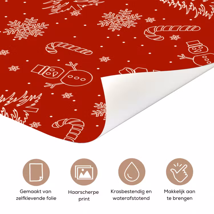 Deursticker - Illustratie - Kerstsymbolen - Rood — 3