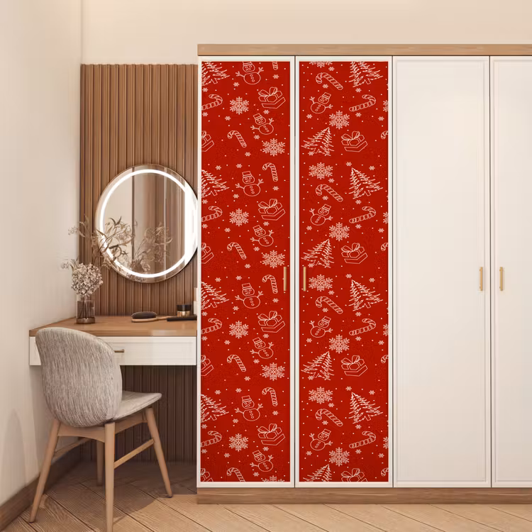 Deursticker - Illustratie - Kerstsymbolen - Rood — 5
