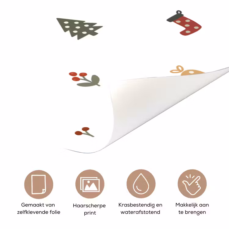 Deursticker - Illustratie - Kerstsymbolen - Wit — 3