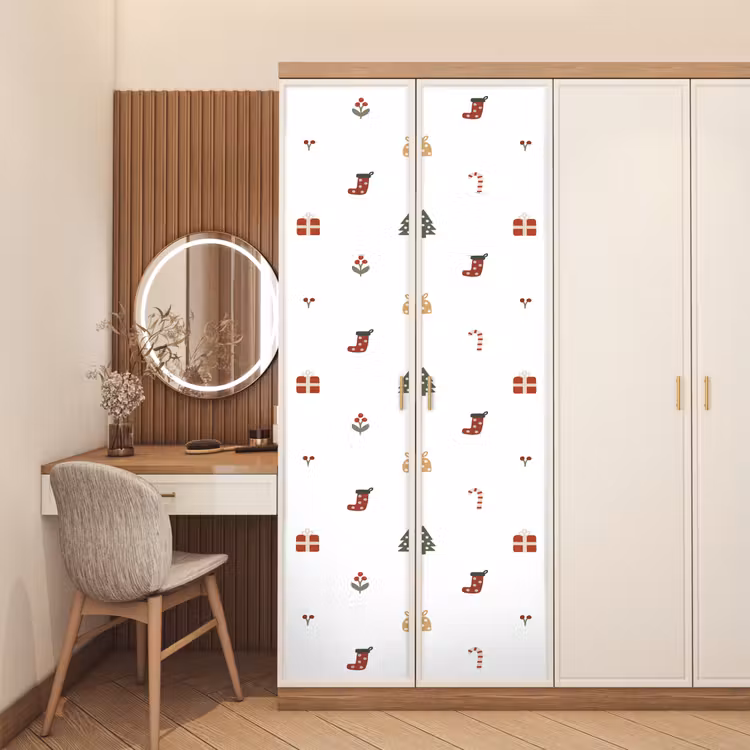 Deursticker - Illustratie - Kerstsymbolen - Wit — 5