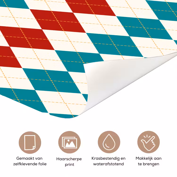 Deursticker - Illustratie - Ruiten - Rood - Groen — 3