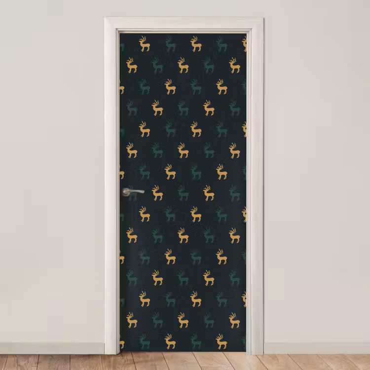 Deursticker - Patroon - Groen - Herten — 1