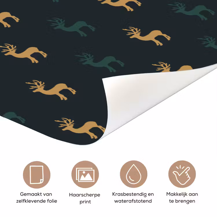 Deursticker - Patroon - Groen - Herten — 3