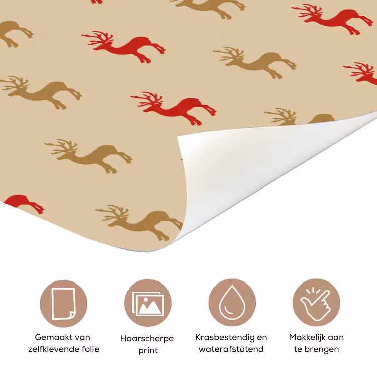Deursticker - Patroon - Herten - Beige — 3