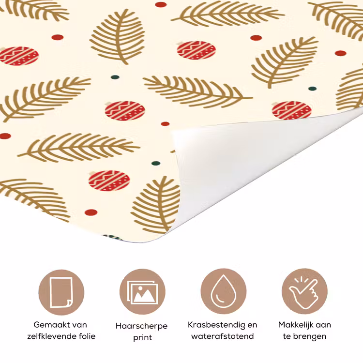 Deursticker - Patroon - Kerst - Symbolen - Beige — 3