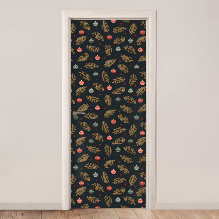 Deursticker - Patroon - Kerst - Symbolen - Groen — 1