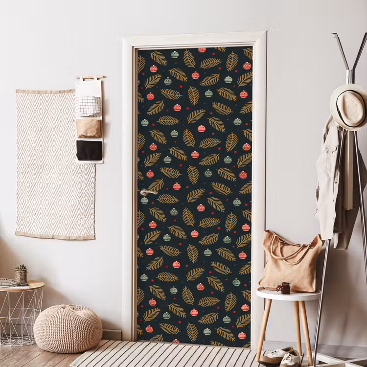Deursticker - Patroon - Kerst - Symbolen - Groen — 8