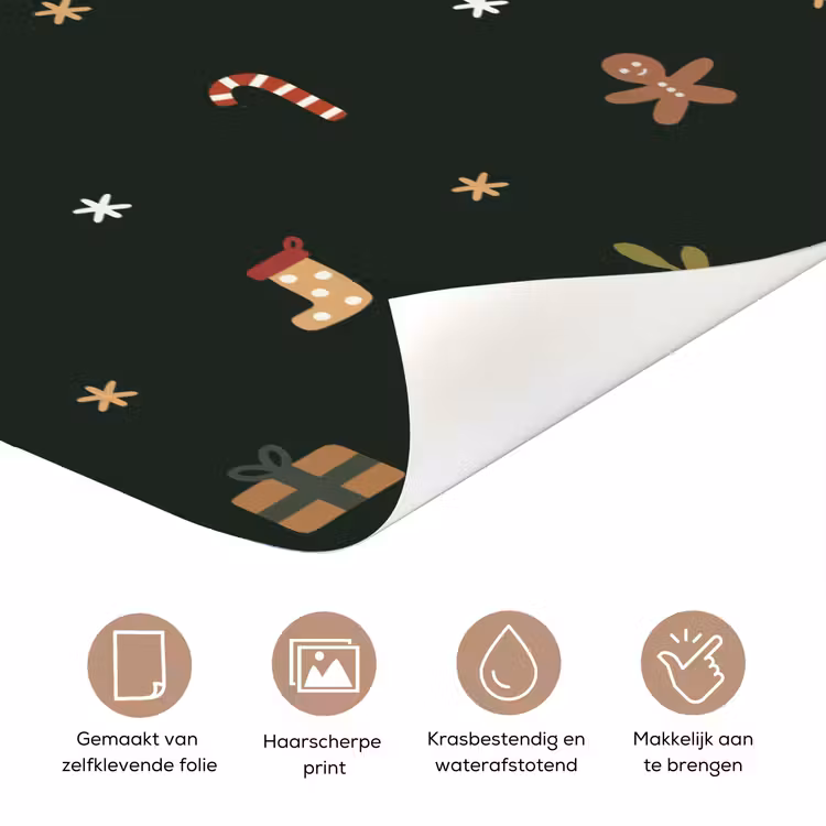 Deursticker - Patroon - Kerstsymbolen - Groen — 3