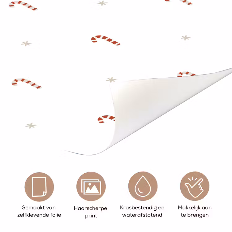 Deursticker - Patroon - Sterren - Zuurstok - Wit — 3