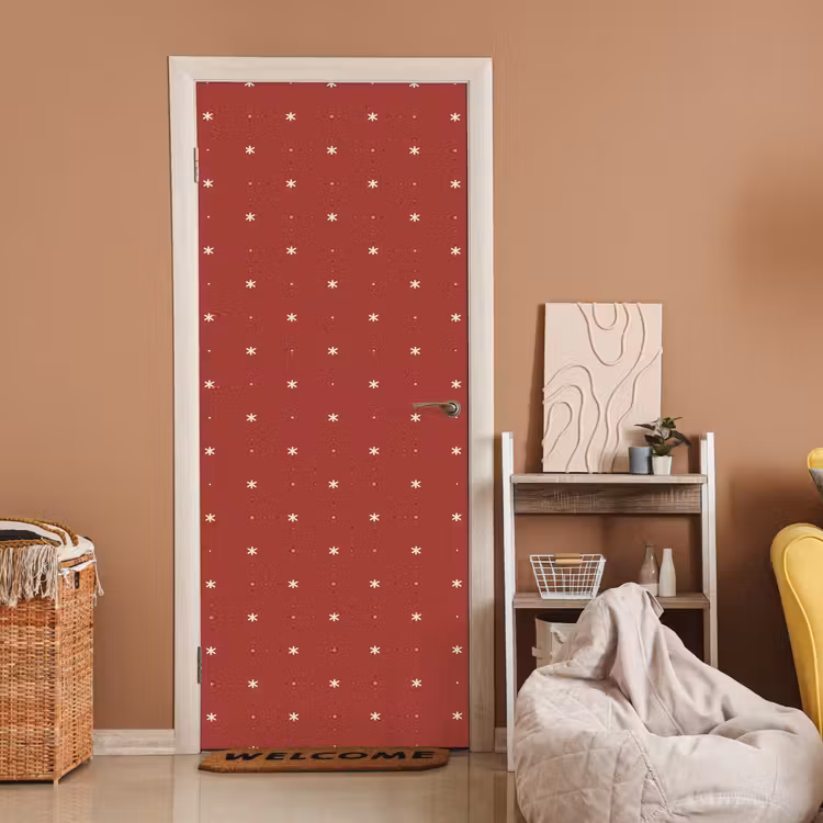 Deursticker - Patroon - Stippen - Sterren - Rood — 2