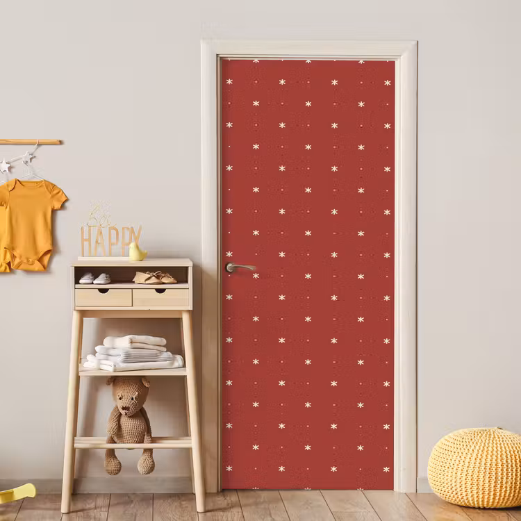 Deursticker - Patroon - Stippen - Sterren - Rood — 6