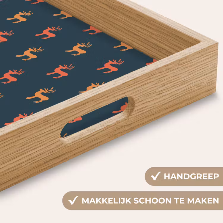 Dienblad - Patroon - Herten - Blauw — 5