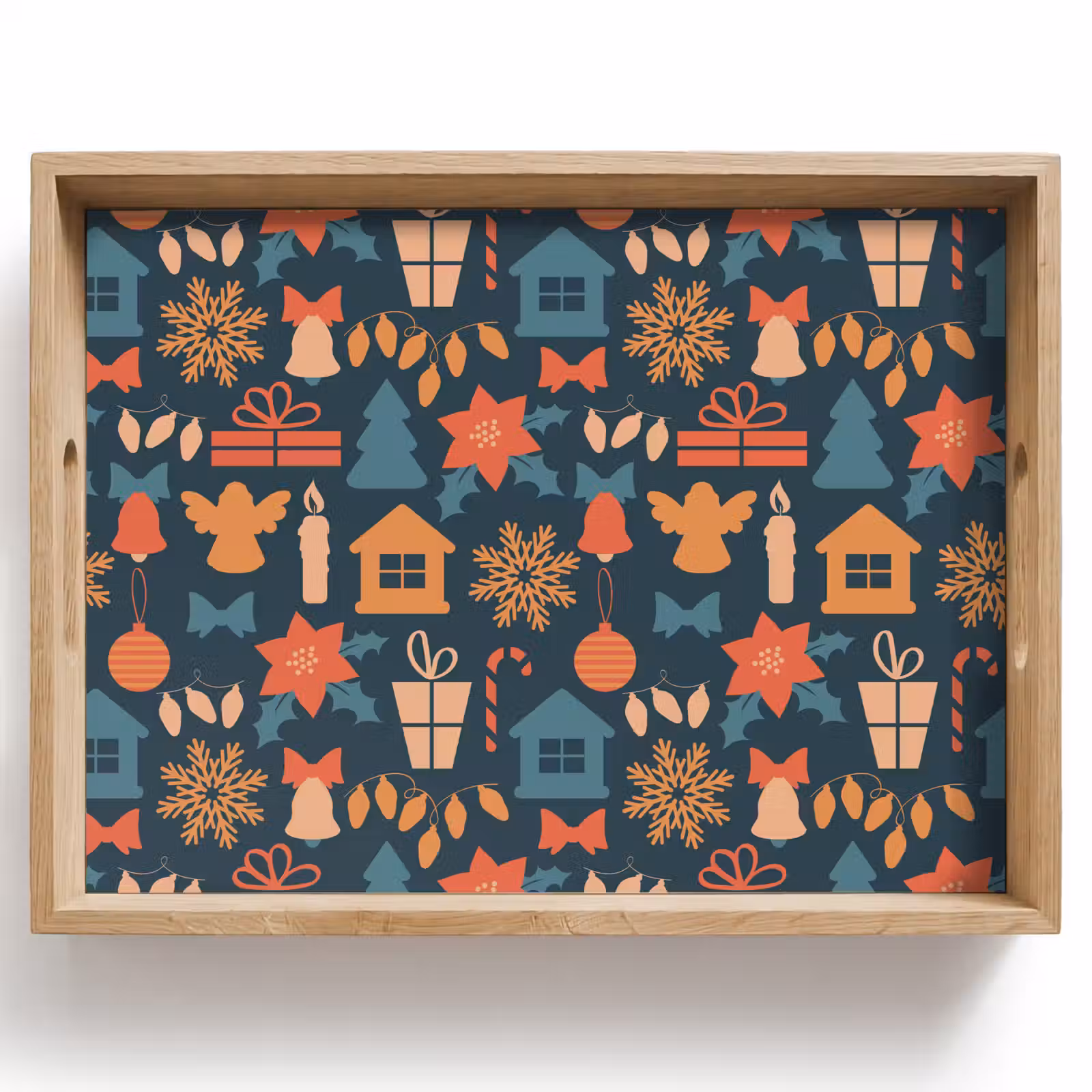 Dienblad - Patroon - Kerst - Symbolen - Blauw — 1