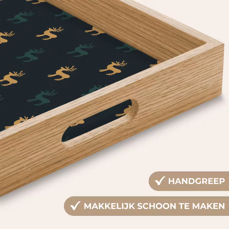 Dienblad - Patroon - Groen - Herten — 5