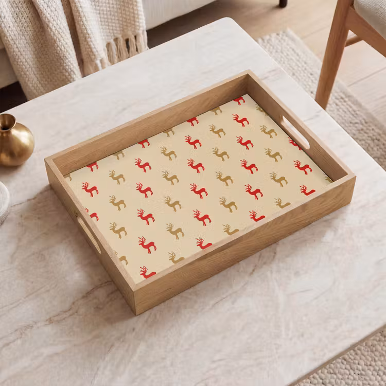 Dienblad - Patroon - Herten - Beige — 2