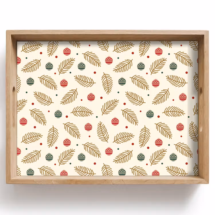 Dienblad - Patroon - Kerst - Symbolen - Beige — 1