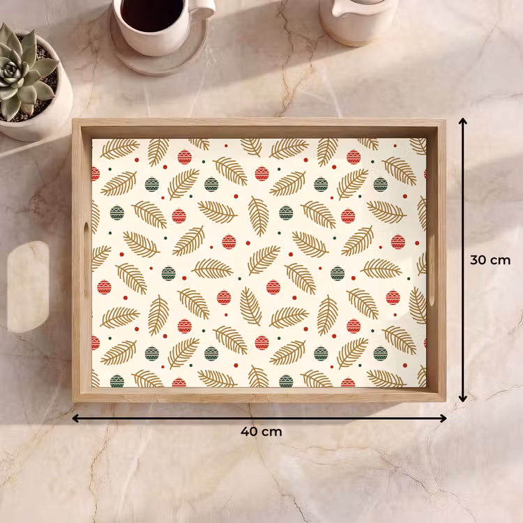 Dienblad - Patroon - Kerst - Symbolen - Beige — 9