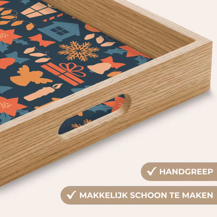 Dienblad - Patroon - Kerst - Symbolen - Blauw — 5