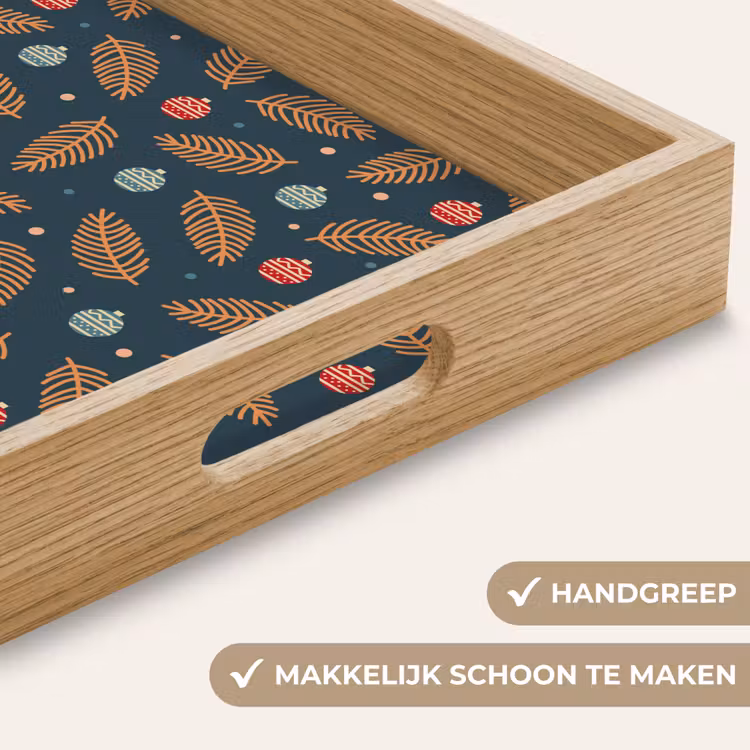 Dienblad - Patroon - Kerst - Symbolen - Donkerblauw — 5