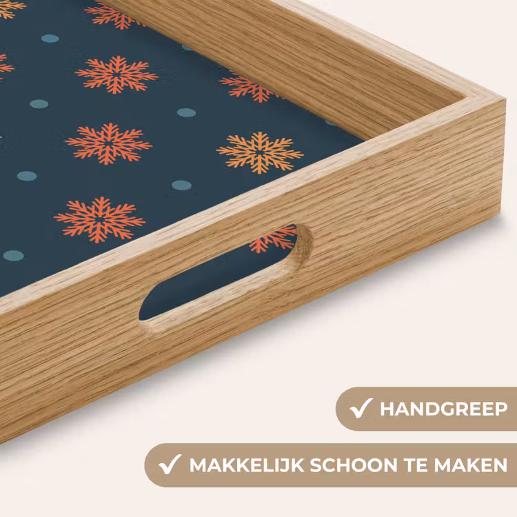 Dienblad - Patroon - Sneeuwvlokken - Blauw — 5