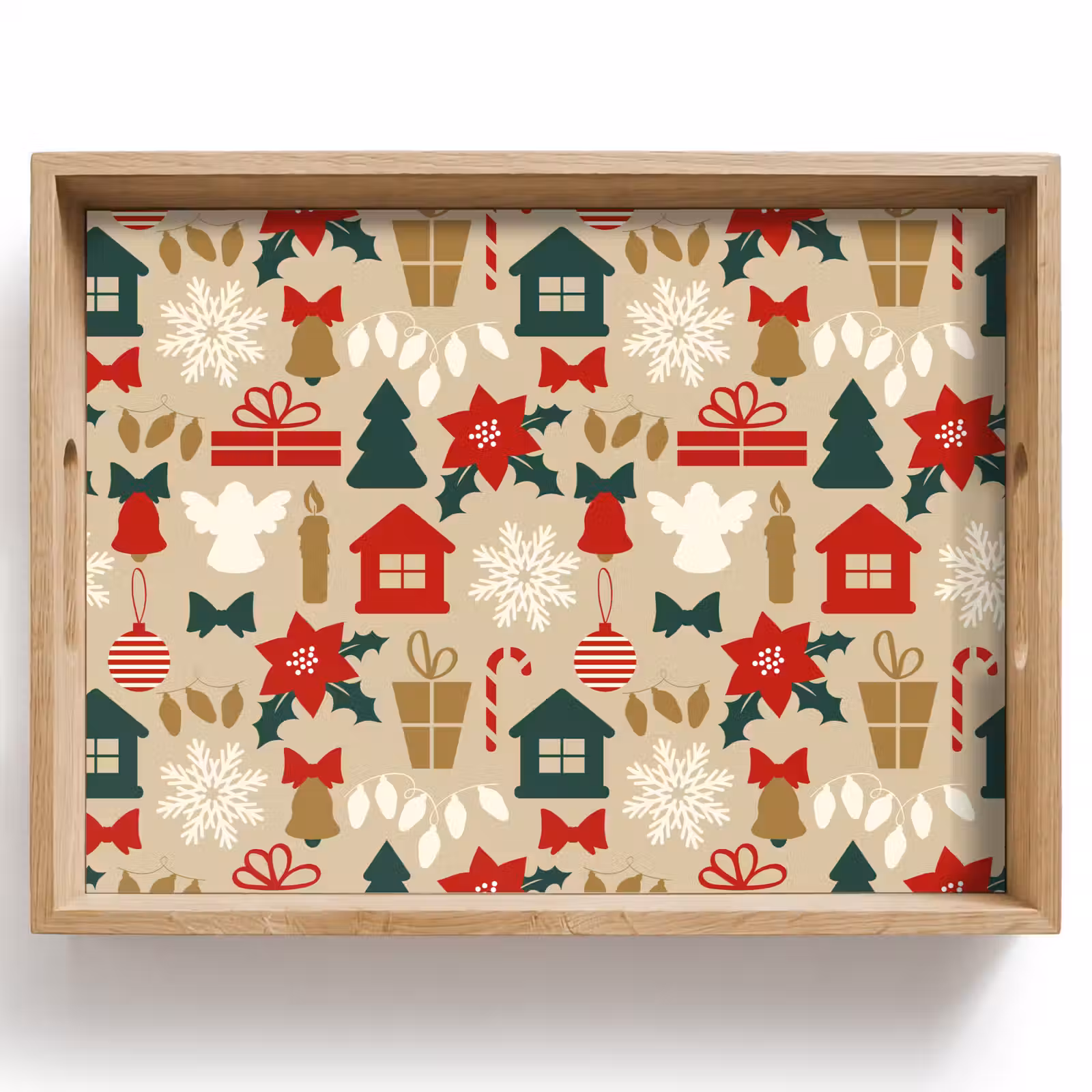 Dienblad - Illustratie - Kerst - Beige — 1
