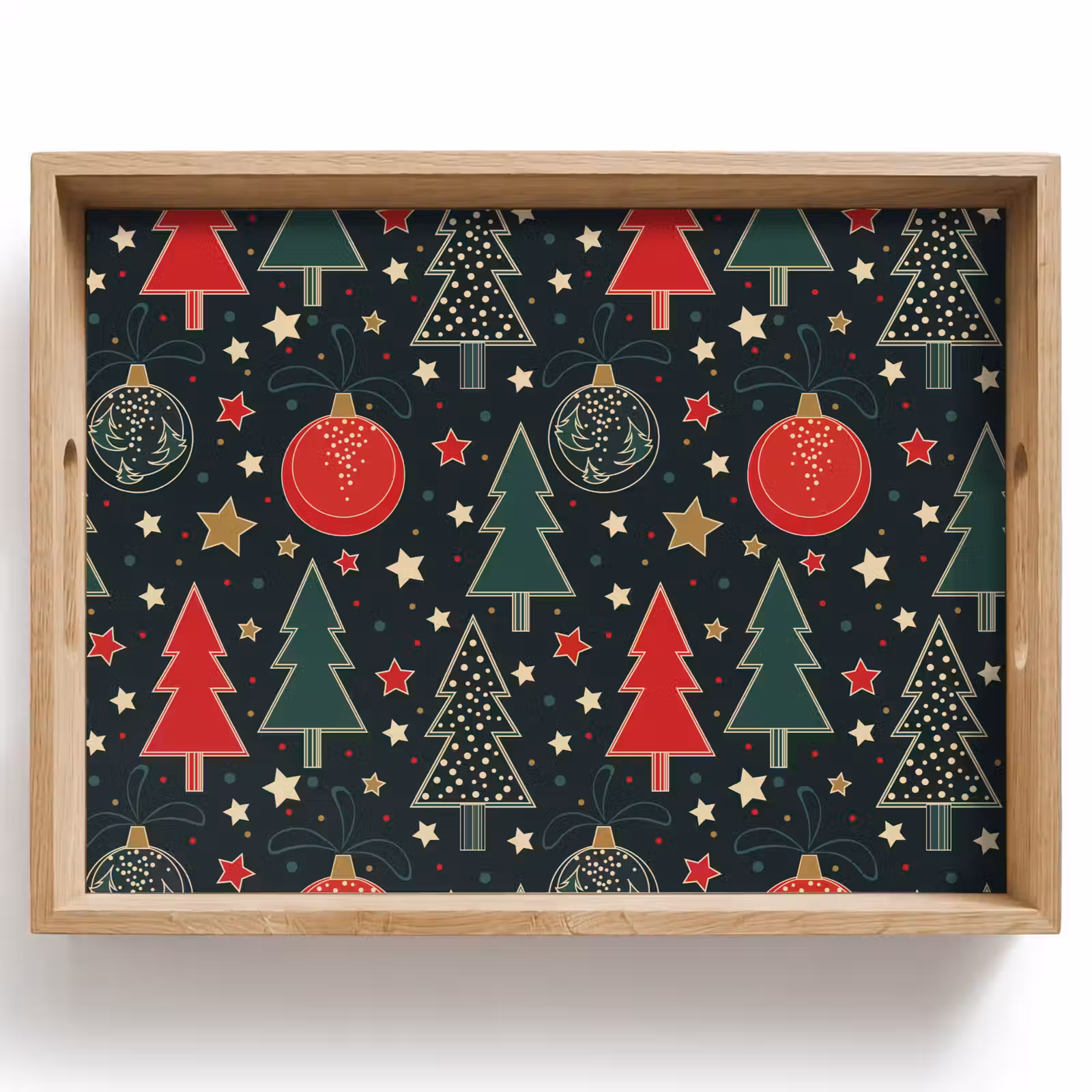 Dienblad - Illustratie - Kerst - Sterren - Groen — 1