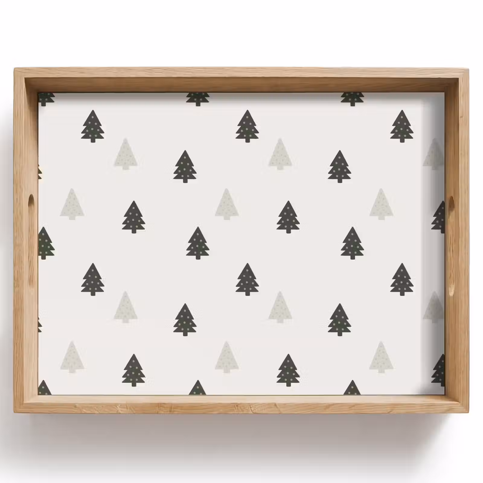 Dienblad - Illustratie - Kerstbomen - Wit — 1