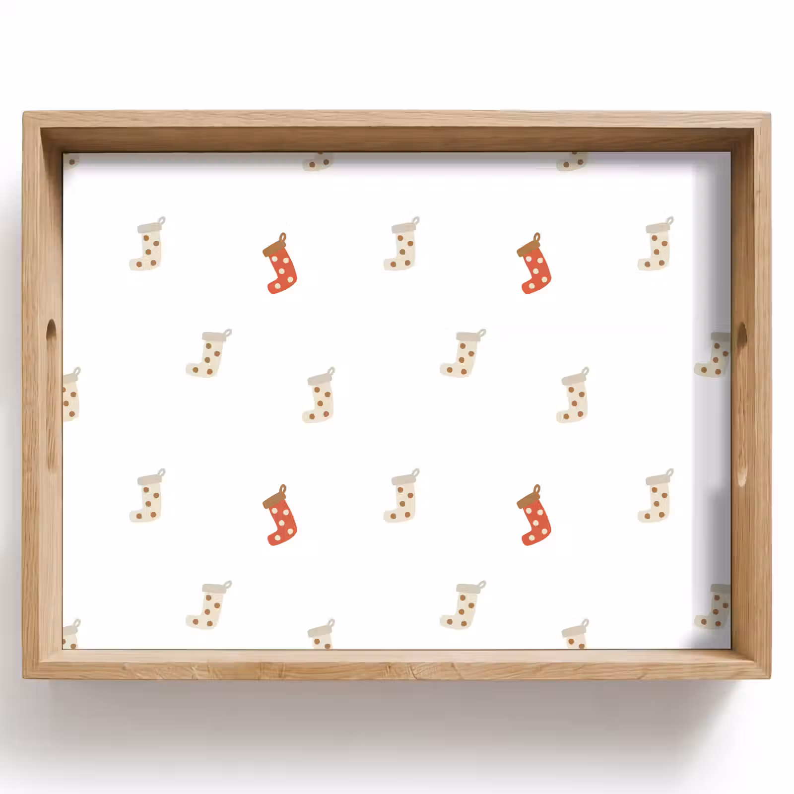 Dienblad - Illustratie - Kerstsokken - Wit — 1