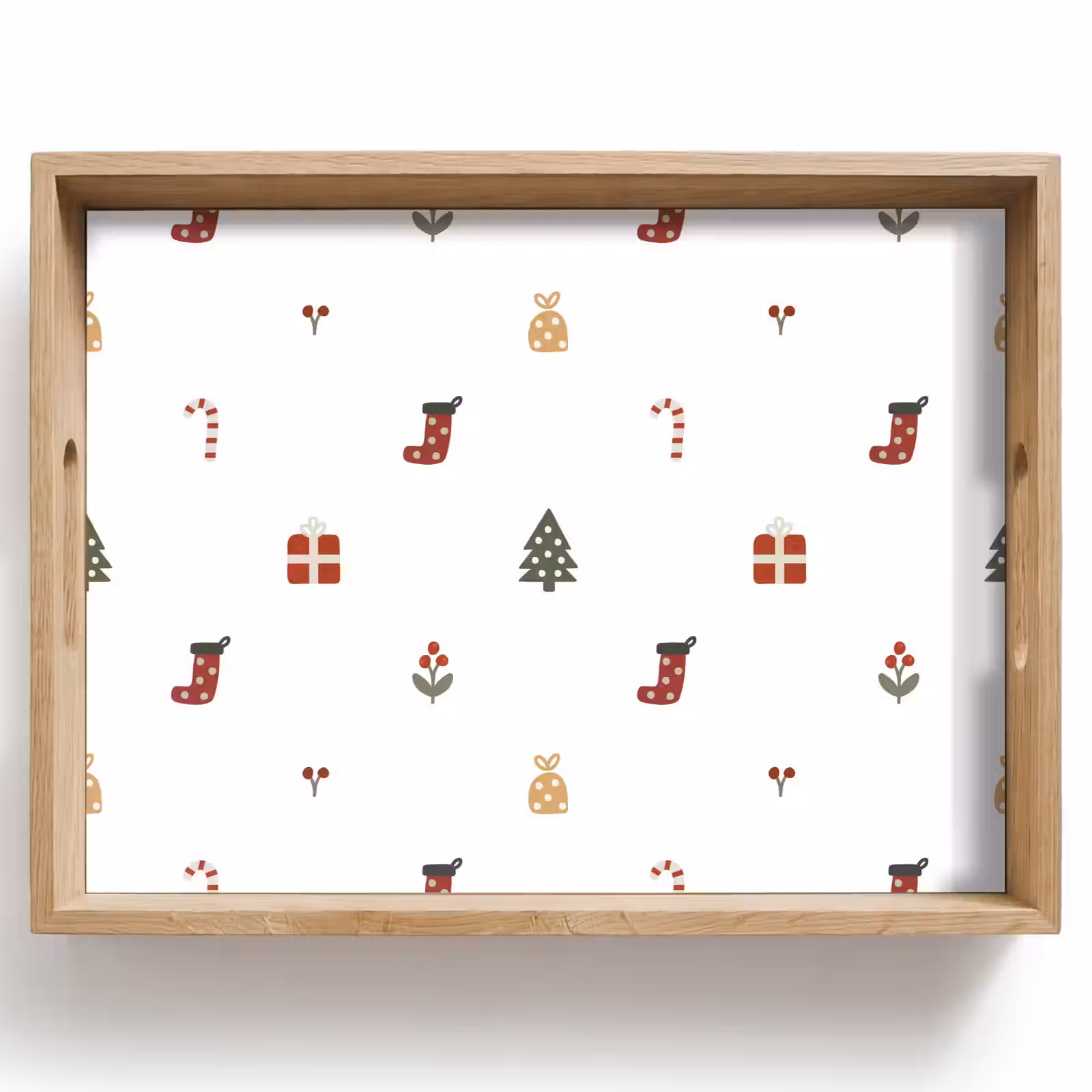 Dienblad - Illustratie - Kerstsymbolen - Wit — 1