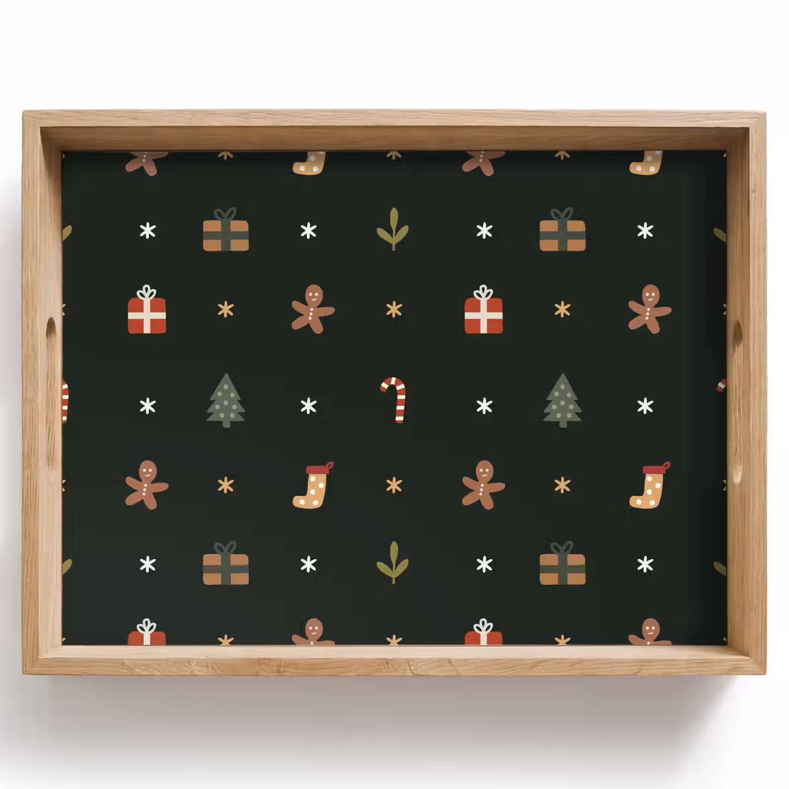 Dienblad - Patroon - Kerstsymbolen - Groen — 1