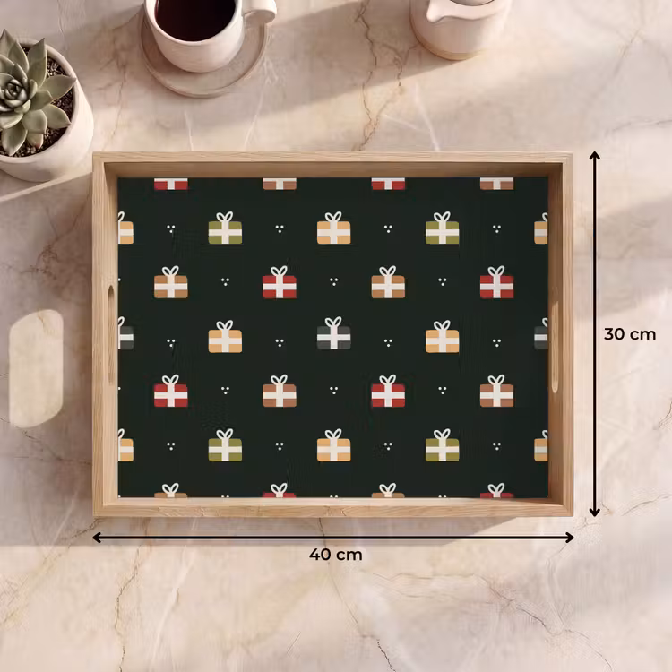 Dienblad - Illustratie - Cadeaus - Groen — 9