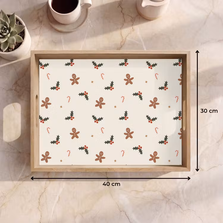 Dienblad - Illustratie - Figuren - Beige — 9