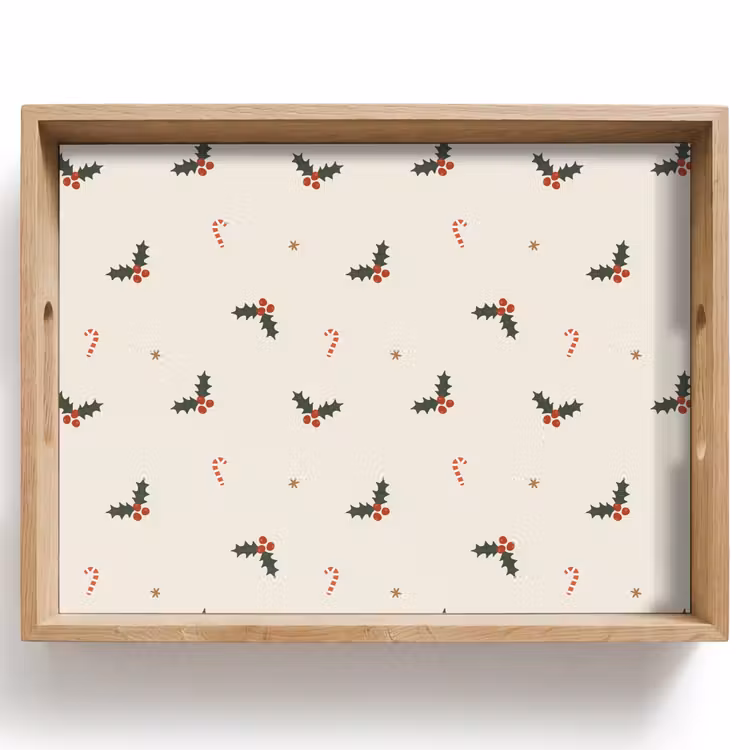 Dienblad - Illustratie - Hulsttakken - Zuurstokken - Beige — 1