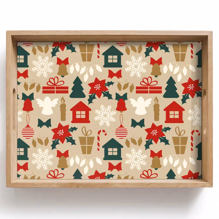 Dienblad - Illustratie - Kerst - Beige — 1