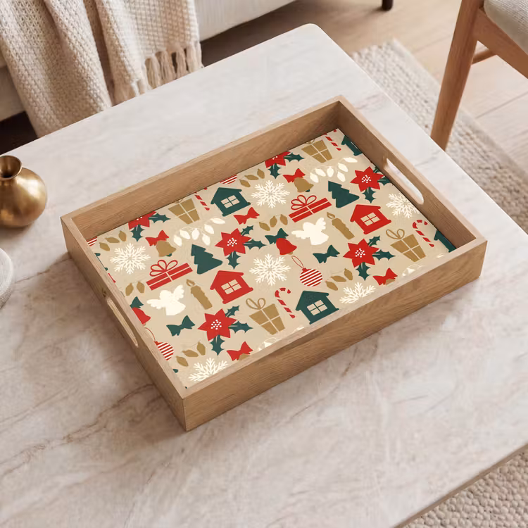 Dienblad - Illustratie - Kerst - Beige — 2