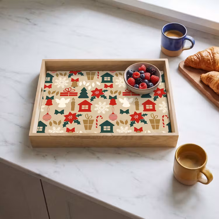 Dienblad - Illustratie - Kerst - Beige — 4