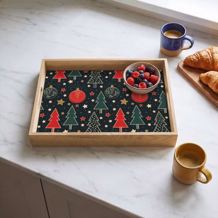 Dienblad - Illustratie - Kerst - Sterren - Groen — 4