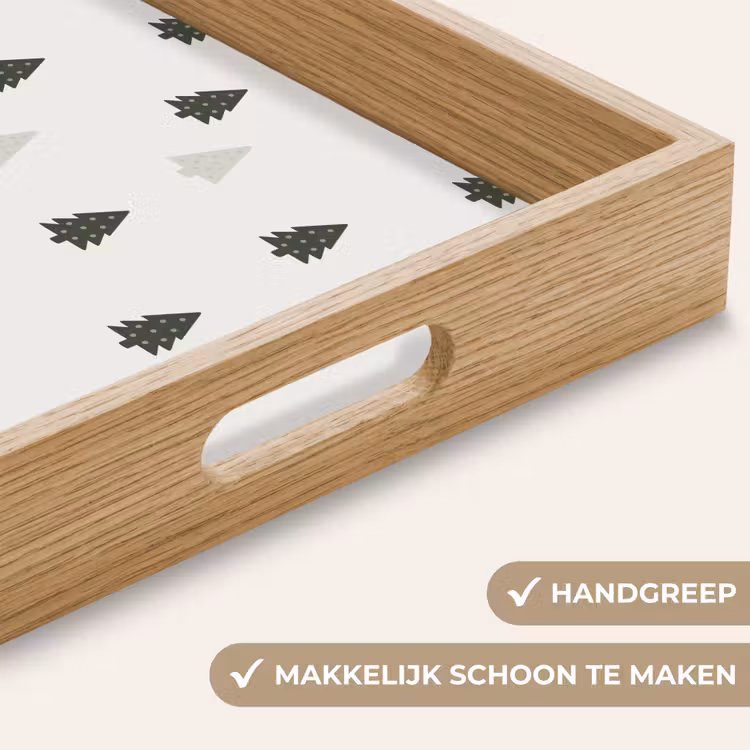 Dienblad - Illustratie - Kerstbomen - Wit — 5