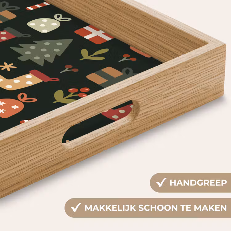 Dienblad - Illustratie - Kerstfiguren - Groen — 5