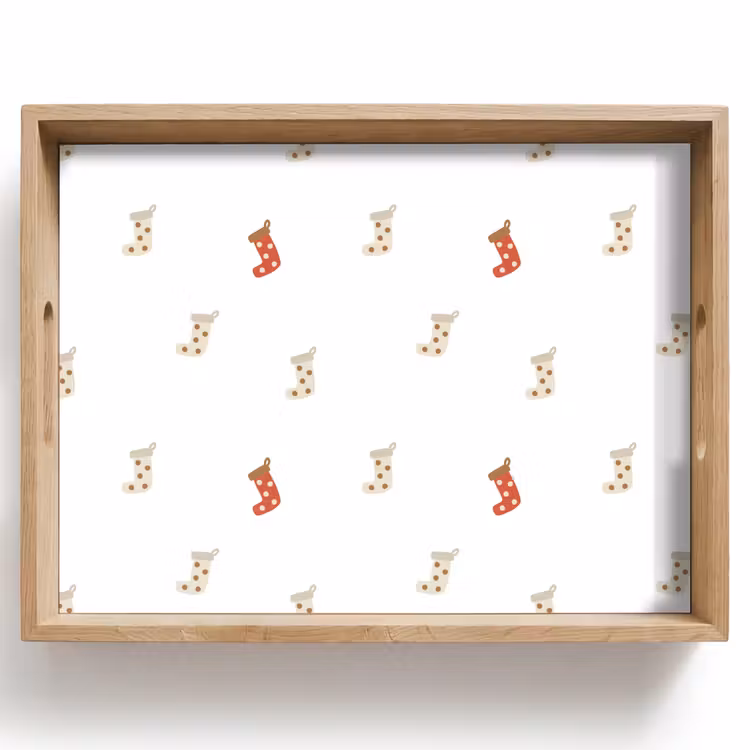 Dienblad - Illustratie - Kerstsokken - Wit — 1