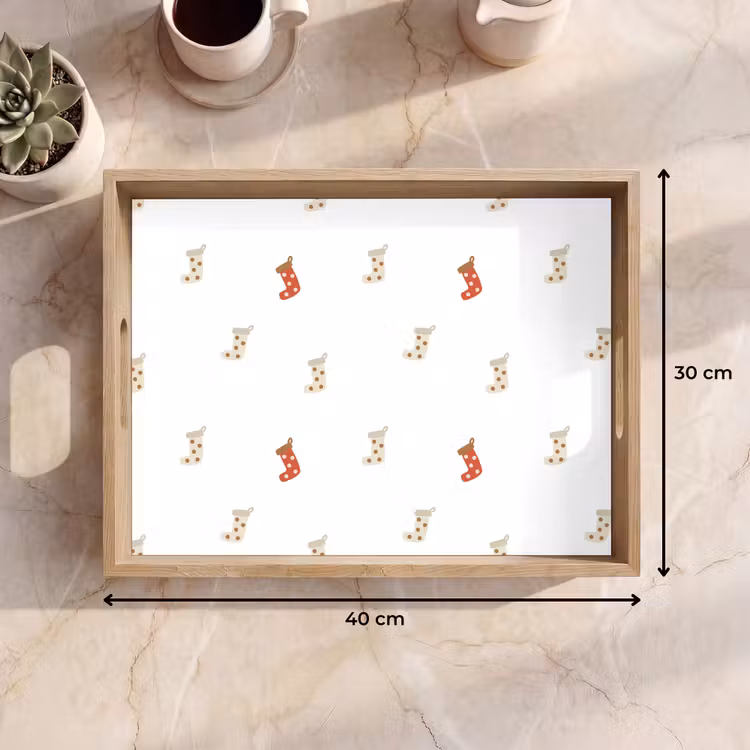 Dienblad - Illustratie - Kerstsokken - Wit — 9