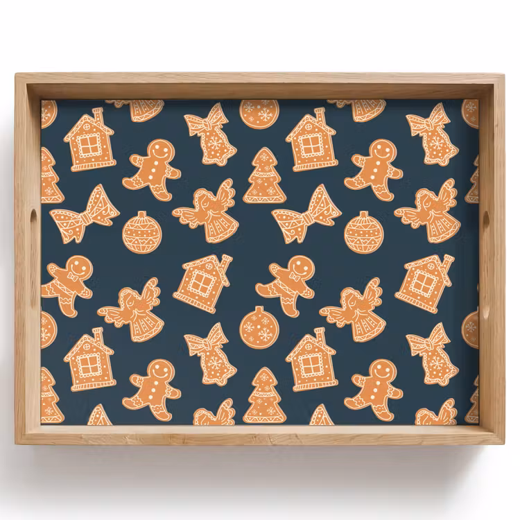 Dienblad - Illustratie - Koekjes - Blauw — 1