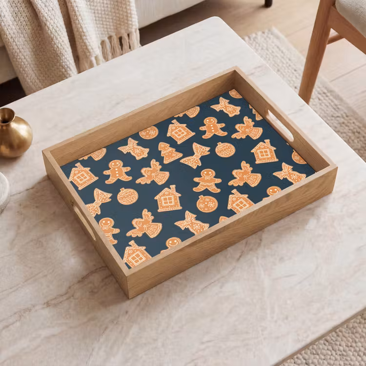 Dienblad - Illustratie - Koekjes - Blauw — 2