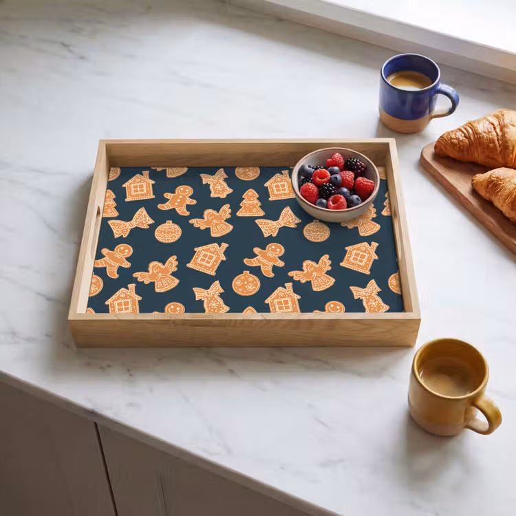 Dienblad - Illustratie - Koekjes - Blauw — 4