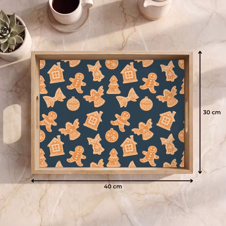 Dienblad - Illustratie - Koekjes - Blauw — 9