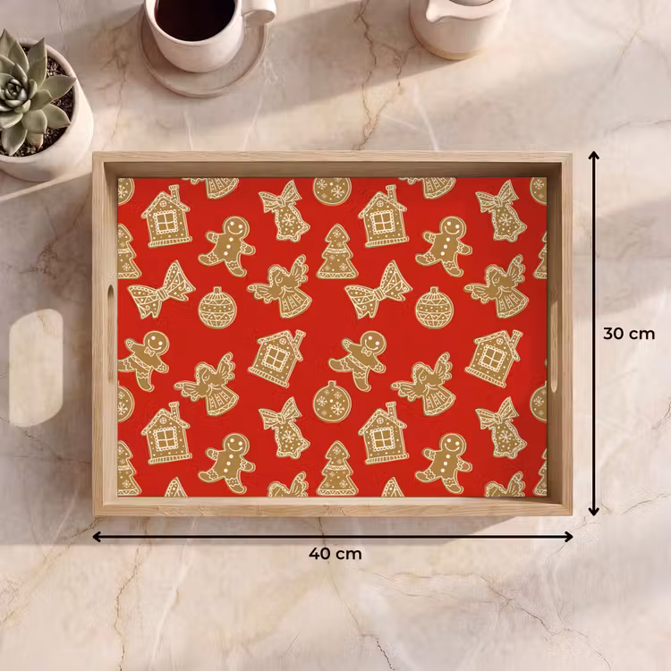 Dienblad - Illustratie - Koekjes - Rood — 9