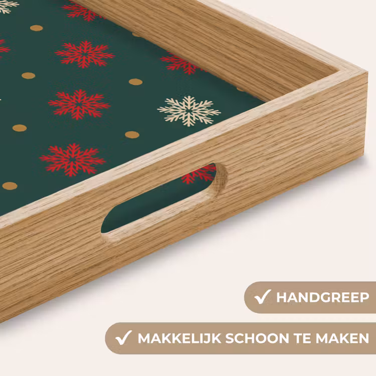 Dienblad - Illustratie - Sneeuwvlokken - Groen — 5