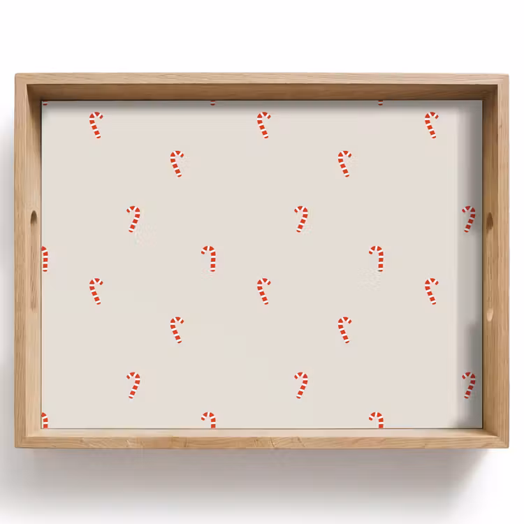 Dienblad - Patroon - Zuurstokken - Beige — 1