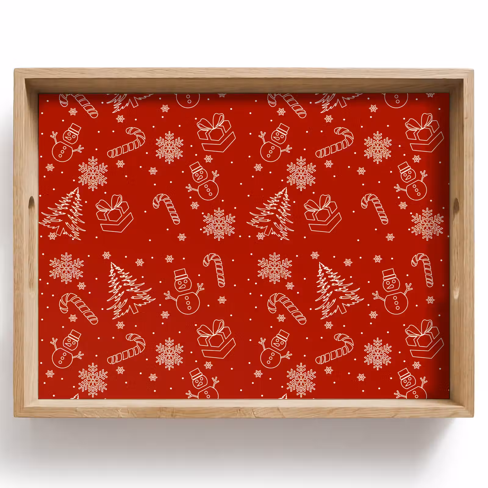 Dienblad - Illustratie - Kerstsymbolen - Rood — 1